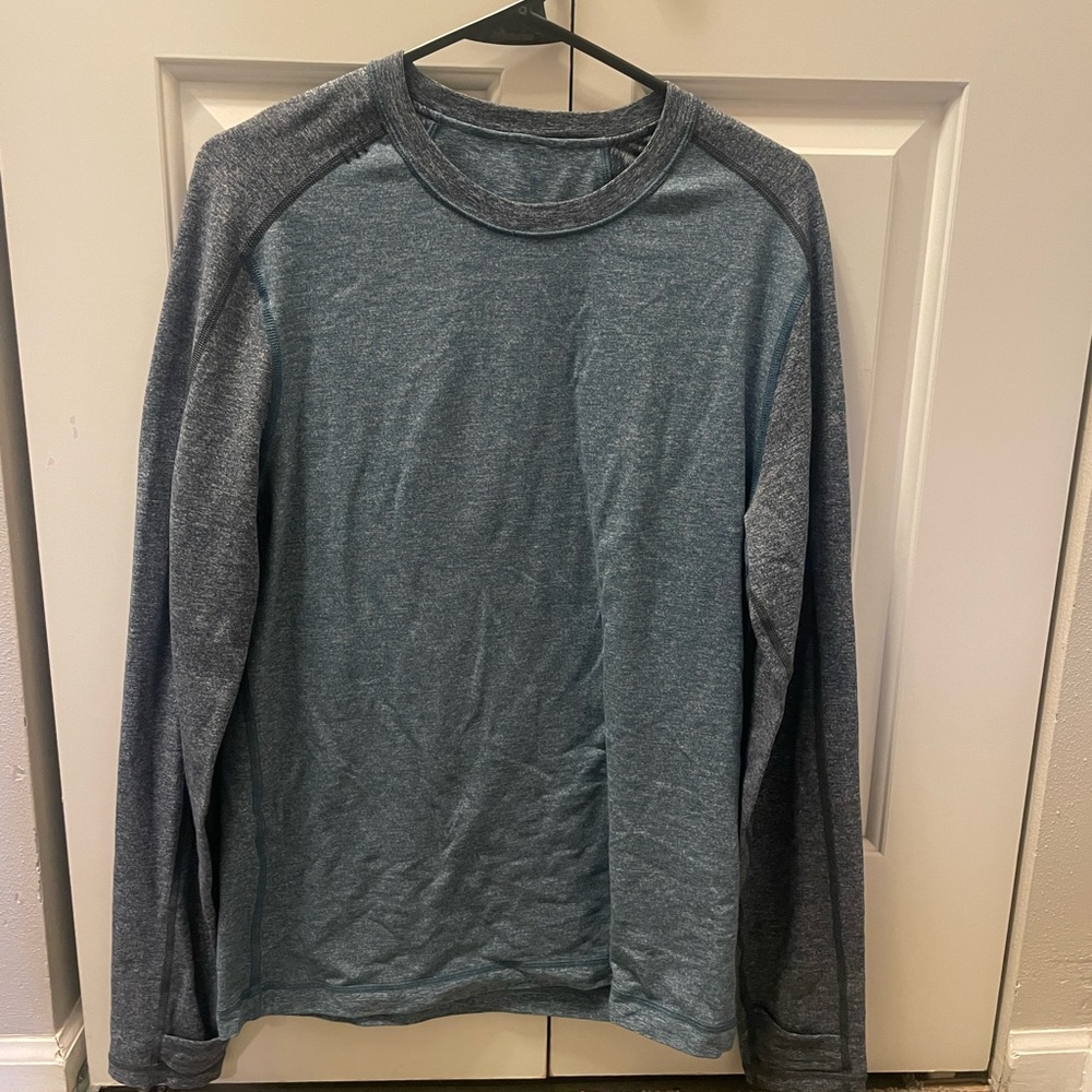 lululemon athletica Two-Tone Blue Long Sleeve Tee